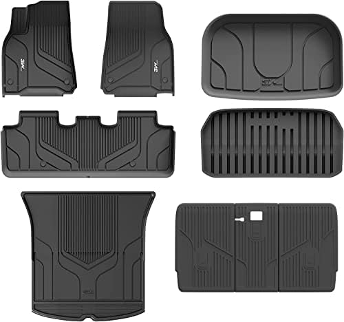 3W 2025 2026 Tesla Model Y Juniper Cargo Mat with Front & Rear Trunk Mats Cargo Liners Anti Slip TPE All Weather Accessories Vigormold 