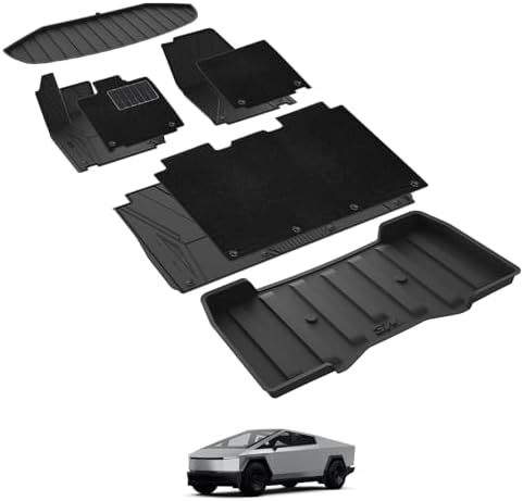 3W 2025 2026 Tesla Model Y Juniper Floor Mats with Rear Cargo Mat & Backrest Mat TPE Anti Slip All Weather Accessories  Vigormold 