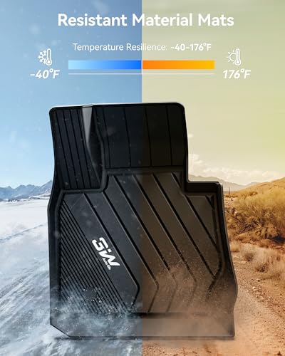3W Floor Mats Compatible for BMW X3 F25 2011 2017 / BMW X4 2015 2018 Custom Fit TPE All Weather Floor Liner for BMW X3 / X4 1st and 2nd Row Full Set Car Mats  Black