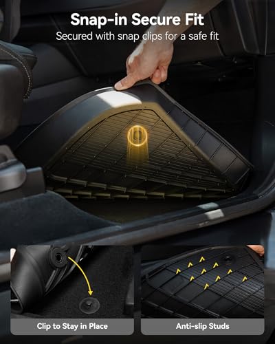 3W Floor Mats Compatible for BMW X3 F25 2011 2017 / BMW X4 2015 2018 Custom Fit TPE All Weather Floor Liner for BMW X3 / X4 1st and 2nd Row Full Set Car Mats  Black