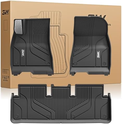 3W Floor Mats Fit for Tesla New Model Y 2025 2026 Juniper  TPE All Weather Custom Fit Floor Liner for Juniper Model Y Accessories 1st and 2nd Row Car Mats Easy Clean  Vigormold 