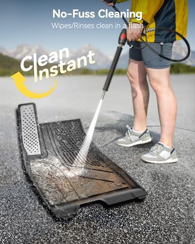 3W Tesla Model 3 Floor Mats 2026 2025 2024 with Mental Pedal  Full Set with Seatback Protector  Highland All Weather Custom Fit Rear Trunk Mat Accessories Black