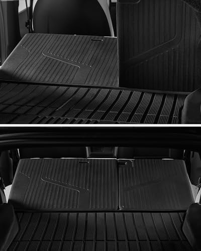 3W Tesla Model 3 Floor Mats 2026 2025 2024 with Mental Pedal  Full Set with Seatback Protector  Highland All Weather Custom Fit Rear Trunk Mat Accessories Black
