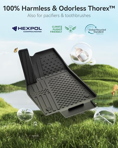 3W Tesla Model Y Juniper Floor Mats  Front Rear Cargo Liner & Seatback Protector  Custom Fit 2025 2026 Model Y Acecessories  TPE All Weather Odorless Non Slip  Black