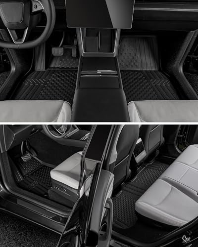 3W Tesla Model Y Juniper Floor Mats  Front Rear Cargo Liner & Seatback Protector  Custom Fit 2025 2026 Model Y Acecessories  TPE All Weather Odorless Non Slip  Black