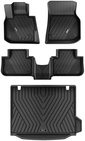 3W Tesla Model Y Juniper Floor Mats  Front Rear Cargo Liner & Seatback Protector  Custom Fit 2025 2026 Model Y Acecessories  TPE All Weather Odorless Non Slip  Black