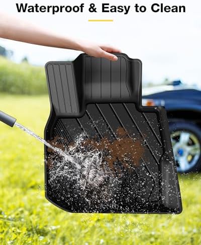 3W Tesla Model Y Juniper Floor Mats  Front Rear Cargo Liner & Seatback Protector  Custom Fit 2025 2026 Model Y Acecessories  TPE All Weather Odorless Non Slip  Black