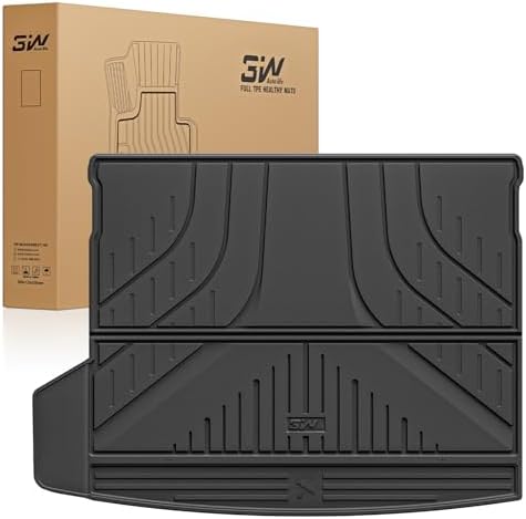 3W Tesla Model Y Juniper Floor Mats  Front Rear Cargo Liner & Seatback Protector  Custom Fit 2025 2026 Model Y Acecessories  TPE All Weather Odorless Non Slip  Black