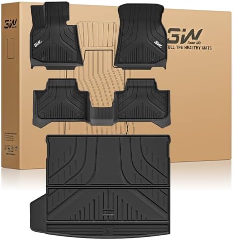 3W Tesla Model Y Juniper Floor Mats  Front Rear Cargo Liner & Seatback Protector  Custom Fit 2025 2026 Model Y Acecessories  TPE All Weather Odorless Non Slip  Black