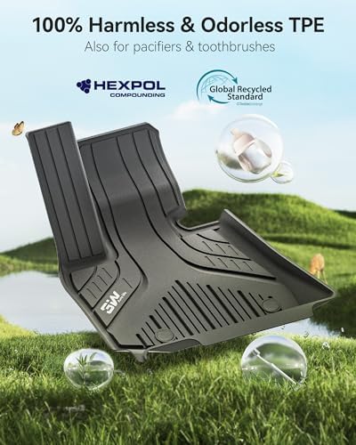 3W Tesla Model Y Juniper Floor Mats  Front Rear Cargo Liner & Seatback Protector  Custom Fit 2025 2026 Model Y Acecessories  TPE All Weather Odorless Non Slip  Black