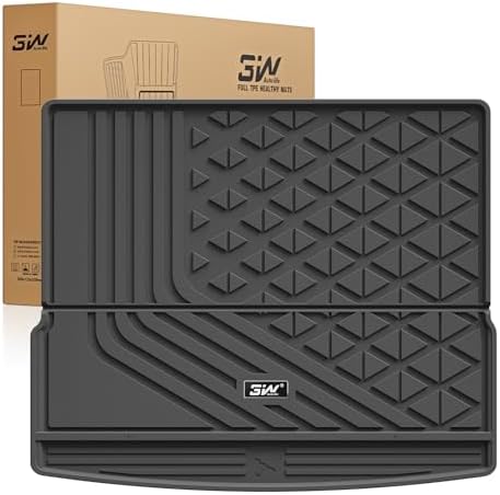 3W Tesla Model Y Juniper Floor Mats  Front Rear Cargo Liner & Seatback Protector  Custom Fit 2025 2026 Model Y Acecessories  TPE All Weather Odorless Non Slip  Black