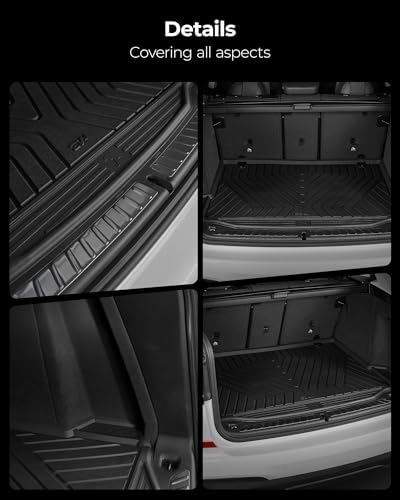 3W Tesla Model Y Juniper Floor Mats  Front Rear Cargo Liner & Seatback Protector  Custom Fit 2025 2026 Model Y Acecessories  TPE All Weather Odorless Non Slip  Black