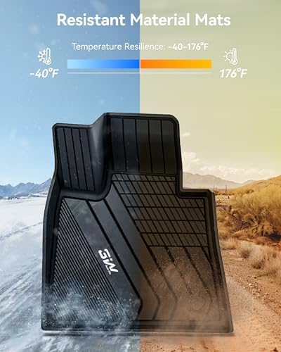3W Tesla Model Y Juniper Floor Mats  Front Rear Cargo Liner & Seatback Protector  Custom Fit 2025 2026 Model Y Acecessories  TPE All Weather Odorless Non Slip  Black