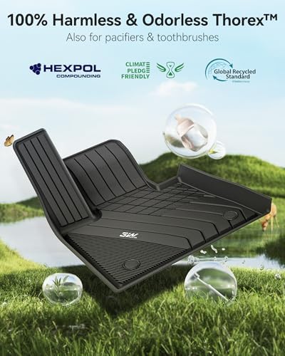 3W Tesla Model Y Juniper Floor Mats  Front Rear Cargo Liner & Seatback Protector  Custom Fit 2025 2026 Model Y Acecessories  TPE All Weather Odorless Non Slip  Black