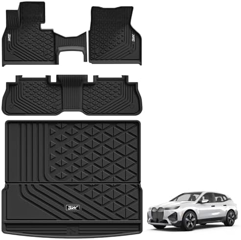 3W Tesla Model Y Juniper Floor Mats  Front Rear Cargo Liner & Seatback Protector  Custom Fit 2025 2026 Model Y Acecessories  TPE All Weather Odorless Non Slip  Black