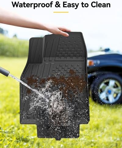 3W Tesla Model Y Juniper Floor Mats  Front Rear Cargo Liner & Seatback Protector  Custom Fit 2025 2026 Model Y Acecessories  TPE All Weather Odorless Non Slip  Black