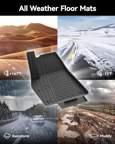 3W Tesla Model Y Juniper Floor Mats  Front Rear Cargo Liner & Seatback Protector  Custom Fit 2025 2026 Model Y Acecessories  TPE All Weather Odorless Non Slip  Black