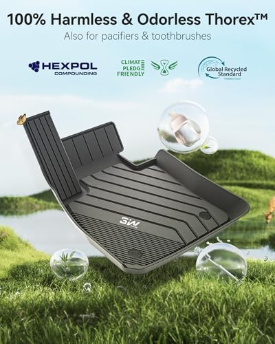 3W Tesla Model Y Juniper Floor Mats  Front Rear Cargo Liner & Seatback Protector  Custom Fit 2025 2026 Model Y Acecessories  TPE All Weather Odorless Non Slip  Black