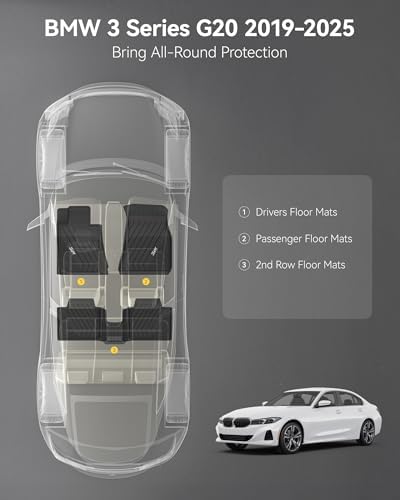 3W Tesla Model Y Juniper Floor Mats  Front Rear Cargo Liner & Seatback Protector  Custom Fit 2025 2026 Model Y Acecessories  TPE All Weather Odorless Non Slip  Black