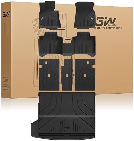 3W Tesla Model Y Juniper Floor Mats  Front Rear Cargo Liner & Seatback Protector  Custom Fit 2025 2026 Model Y Acecessories  TPE All Weather Odorless Non Slip  Black