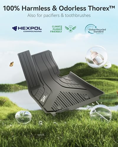 3W Tesla Model Y Juniper Floor Mats  Front Rear Cargo Liner & Seatback Protector  Custom Fit 2025 2026 Model Y Acecessories  TPE All Weather Odorless Non Slip  Black