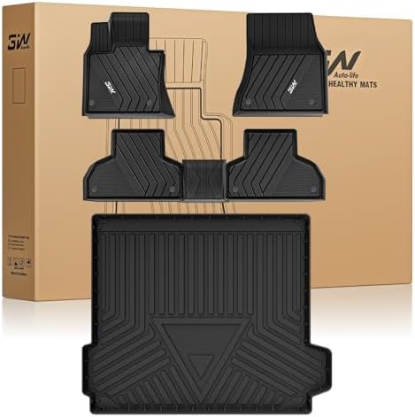 3W Tesla Model Y Juniper Floor Mats  Front Rear Cargo Liner & Seatback Protector  Custom Fit 2025 2026 Model Y Acecessories  TPE All Weather Odorless Non Slip  Black