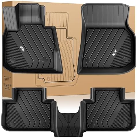 3W Tesla Model Y Juniper Floor Mats  Front Rear Cargo Liner & Seatback Protector  Custom Fit 2025 2026 Model Y Acecessories  TPE All Weather Odorless Non Slip  Black