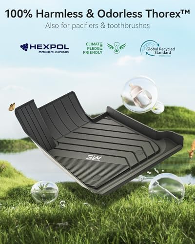 3W Tesla Model Y Juniper Floor Mats  Front Rear Cargo Liner & Seatback Protector  Custom Fit 2025 2026 Model Y Acecessories  TPE All Weather Odorless Non Slip  Black