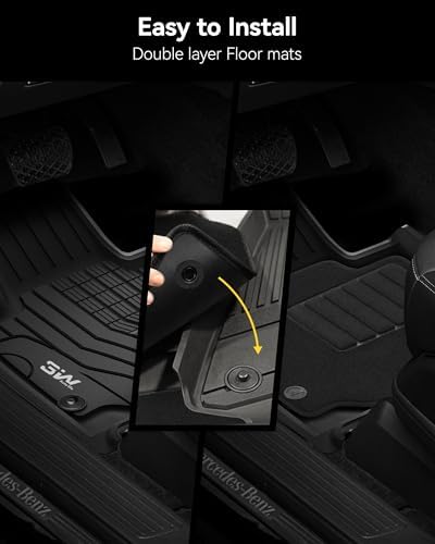 3W Tesla Model Y Juniper Floor Mats  Front Rear Cargo Liner & Seatback Protector  Custom Fit 2025 2026 Model Y Acecessories  TPE All Weather Odorless Non Slip  Black