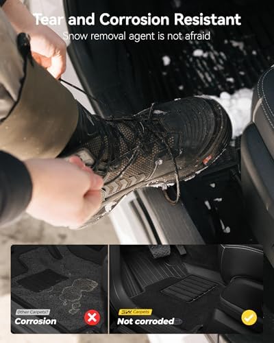 3W Tesla Model Y Juniper Floor Mats  Front Rear Cargo Liner & Seatback Protector  Custom Fit 2025 2026 Model Y Acecessories  TPE All Weather Odorless Non Slip  Black