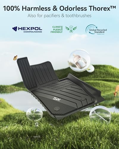 3W Tesla Model Y Juniper Floor Mats  Front Rear Cargo Liner & Seatback Protector  Custom Fit 2025 2026 Model Y Acecessories  TPE All Weather Odorless Non Slip  Black