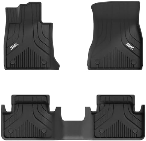 3W Tesla Model Y Juniper Floor Mats  Front Rear Cargo Liner & Seatback Protector  Custom Fit 2025 2026 Model Y Acecessories  TPE All Weather Odorless Non Slip  Black