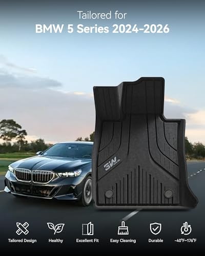 3W Tesla Model Y Juniper Floor Mats  Front Rear Cargo Liner & Seatback Protector  Custom Fit 2025 2026 Model Y Acecessories  TPE All Weather Odorless Non Slip  Black