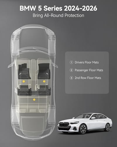 3W Tesla Model Y Juniper Floor Mats  Front Rear Cargo Liner & Seatback Protector  Custom Fit 2025 2026 Model Y Acecessories  TPE All Weather Odorless Non Slip  Black