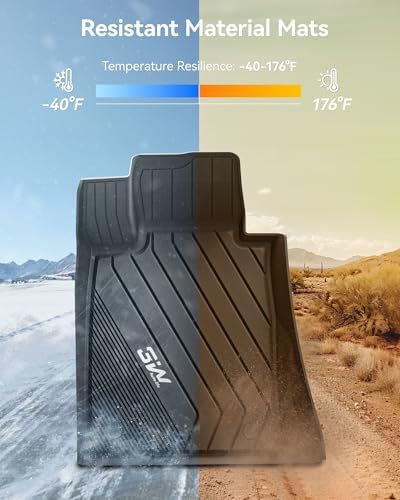 3W Tesla Model Y Juniper Floor Mats  Front Rear Cargo Liner & Seatback Protector  Custom Fit 2025 2026 Model Y Acecessories  TPE All Weather Odorless Non Slip  Black