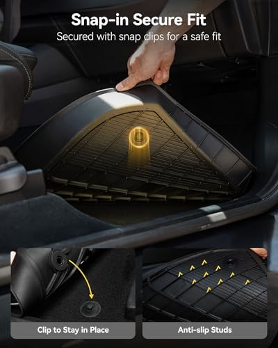 3W Tesla Model Y Juniper Floor Mats  Front Rear Cargo Liner & Seatback Protector  Custom Fit 2025 2026 Model Y Acecessories  TPE All Weather Odorless Non Slip  Black