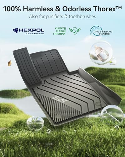 3W Tesla Model Y Juniper Floor Mats  Front Rear Cargo Liner & Seatback Protector  Custom Fit 2025 2026 Model Y Acecessories  TPE All Weather Odorless Non Slip  Black