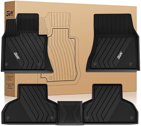 3W Tesla Model Y Juniper Floor Mats  Front Rear Cargo Liner & Seatback Protector  Custom Fit 2025 2026 Model Y Acecessories  TPE All Weather Odorless Non Slip  Black
