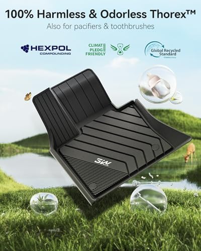 3W Tesla Model Y Juniper Floor Mats  Front Rear Cargo Liner & Seatback Protector  Custom Fit 2025 2026 Model Y Acecessories  TPE All Weather Odorless Non Slip  Black