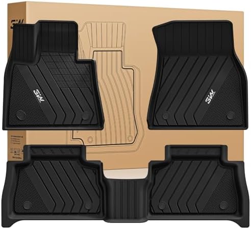 3W Tesla Model Y Juniper Floor Mats  Front Rear Cargo Liner & Seatback Protector  Custom Fit 2025 2026 Model Y Acecessories  TPE All Weather Odorless Non Slip  Black