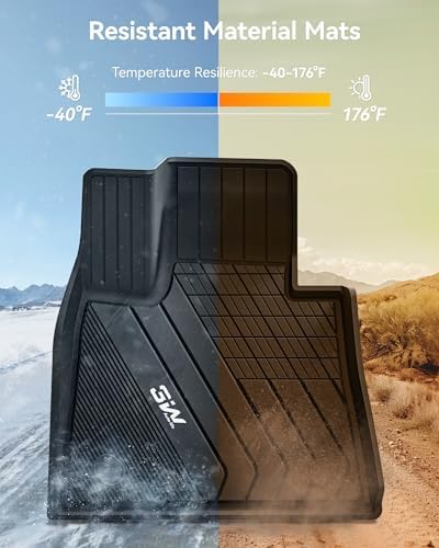 3W Tesla Model Y Juniper Floor Mats  Front Rear Cargo Liner & Seatback Protector  Custom Fit 2025 2026 Model Y Acecessories  TPE All Weather Odorless Non Slip  Black