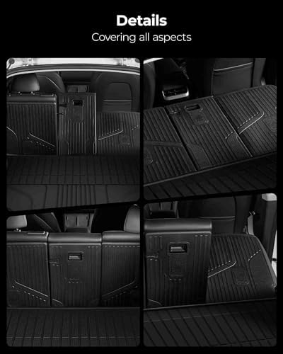 3W Tesla Model Y Juniper Floor Mats  Front Rear Cargo Liner & Seatback Protector  Custom Fit 2025 2026 Model Y Acecessories  TPE All Weather Odorless Non Slip  Black