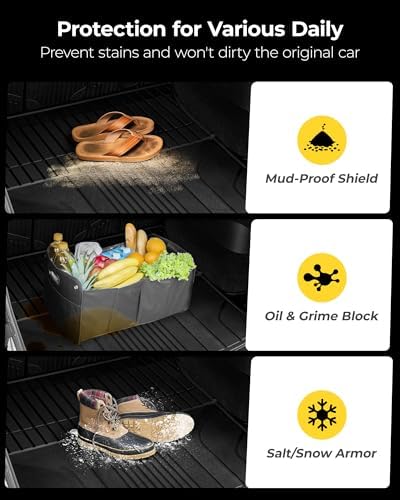 3W Tesla Model Y Juniper Floor Mats  Front Rear Cargo Liner & Seatback Protector  Custom Fit 2025 2026 Model Y Acecessories  TPE All Weather Odorless Non Slip  Black