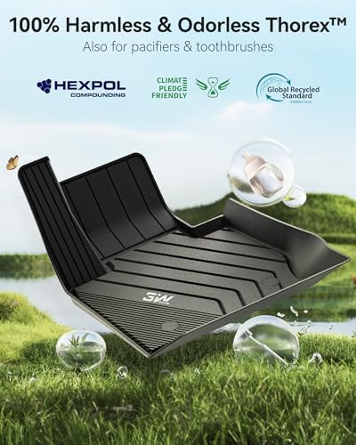 3W Tesla Model Y Juniper Floor Mats  Front Rear Cargo Liner & Seatback Protector  Custom Fit 2025 2026 Model Y Acecessories  TPE All Weather Odorless Non Slip  Black