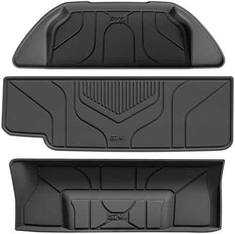 3W Tesla Model Y Juniper Floor Mats with Carpets  Metal Pedal  Double Layer  All Weather TPE Waterproof Custom Fit Automotive Car Floor Liners  Vigormold 