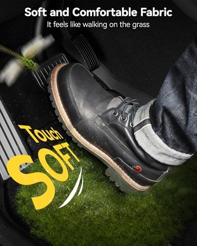 3W Tesla Model Y Juniper Floor Mats with Carpets  Metal Pedal  Double Layer  All Weather TPE Waterproof Custom Fit Automotive Car Floor Liners  Vigormold 