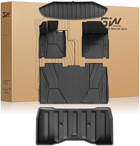 3W Tesla Model Y Juniper Floor Mats with Carpets  Metal Pedal  Double Layer  All Weather TPE Waterproof Custom Fit Automotive Car Floor Liners  Vigormold 