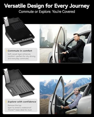 3W Tesla Model Y Juniper Floor Mats not for Standard   Metal Pedal  Carpets Double Layer  2025 2026 Model Y Accessories  TPE All Weather Waterproof Custom Fit Liners  Vigormold 