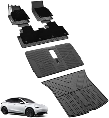 3W Tesla Model Y Juniper Floor Mats not for Standard   Metal Pedal  Carpets Double Layer  2025 2026 Model Y Accessories  TPE All Weather Waterproof Custom Fit Liners  Vigormold 