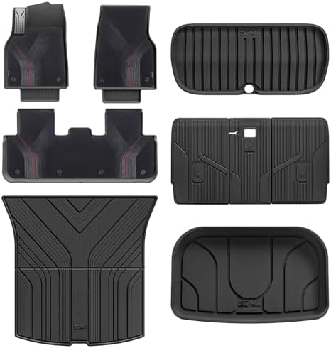 3W Tesla Model Y Juniper Floor Mats Not for Standard   Front Rear Cargo Liner & Seatback Protector  Custom Fit 2025 2026 Model Y Accessories  TPE All Weather Odorless Non Slip